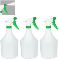 Sprühflasche Pflanzen, 3er Set, einstellbare Düse, 1 Liter, mit Skala, Kunststoff, Blumensprüher, weiß-grün - Relaxdays von RELAXDAYS