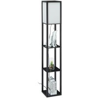Stehlampe mit Regal, hbt: 161 x 26 x 26 cm, E27-Fassung, Holz & Acryl, modernes Design, Stehleuchte, schwarz - Relaxdays Stehlampe mit Regal, hbt: 161 x 26 x 26 cm, E27-Fassung, Holz & Acryl, modernes Design, Stehleuchte, schwarz - Relaxdays von RELAXDAYS