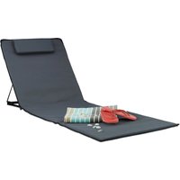 Relaxdays - Strandmatte xxl, gepolsterte Sonnenliege m. Kopfkissen, verstellbare Strandliege inkl. Tragetasche, anthrazit von RELAXDAYS