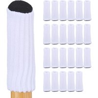 Stuhlbeinsocken 24er Set, Möbelsocken für Stuhl & Tisch, Bodenschutz, elastisch, runde Stuhlstrümpfe, weiß - Relaxdays von RELAXDAYS