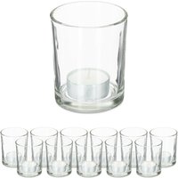 Teelichtgläser, 12er Set, Teelichthalter aus Glas, schlichte Votivgläser, h x d: 8,5 x 7 cm, Deko, transparent - Relaxdays Teelichtgläser, 12er Set, Teelichthalter aus Glas, schlichte Votivgläser, h x d: 8,5 x 7 cm, Deko, transparent - Relaxdays von RELAXDAYS