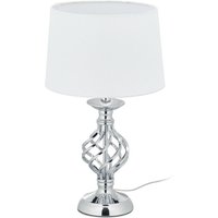 Tischlampe modern, Nachttischlampe Touch, 3 Stufen dimmbar, E14, Tischleuchte edel, 43,5 x 25 cm, silber/weiß - Relaxdays Tischlampe modern, Nachttischlampe Touch, 3 Stufen dimmbar, E14, Tischleuchte edel, 43,5 x 25 cm, silber/weiß - Relaxdays von RELAXDAYS