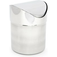 Relaxdays - Tischmülleimer mit Schwingdeckel, Edelstahl, ø 12 x h 15,5 cm, 1,2 l, Mini Abfalleimer, glänzend, silber von RELAXDAYS