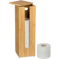 Toilettenpapier Aufbewahrung Bambus, für 4 Rollen, Toilettenpapierbehälter stehend, hbt 42x13,5x13,5 cm, natur - Relaxdays Toilettenpapier Aufbewahrung Bambus, für 4 Rollen, Toilettenpapierbehälter stehend, hbt 42x13,5x13,5 cm, natur - Relaxdays von RELAXDAYS