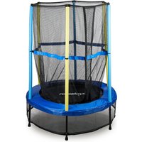 Trampolin Kinder, Sicherheitsnetz, Bungeefederung, Outdoor HxBxT: 172 x 143 x 143 cm, blau-schwarz-gelb - Relaxdays von RELAXDAYS