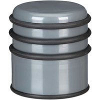 Relaxdays - Türstopper für den Boden, schwerer Türpuffer, für Türen & Fenster bei Luftzug, ∅ 7cm, 3 Gummiringe, dunkelgrau von RELAXDAYS