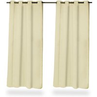 Relaxdays - Vorhänge, 2er Set, HxB: 245x135 cm, blickdicht, lichtundurchlässig, Verdunkelungsvorhänge, mit Ösen, sand Relaxdays - Vorhänge, 2er Set, HxB: 245x135 cm, blickdicht, lichtundurchlässig, Verdunkelungsvorhänge, mit Ösen, sand von RELAXDAYS