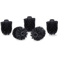 Wc Bürstenkopf im 5er Set, lose Toilettenbürsten 9,5mm Gewinde, Ersatzbürstenkopf Durchmesser 7 cm, schwarz - Relaxdays von RELAXDAYS