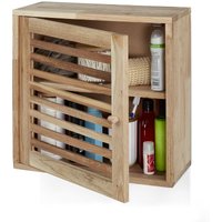 Wandschrank, Walnuss, 2 Fächer, Magnetverschluss, Hängeschrank Badezimmer, Küche, hbt: 42 x 42 x 18 cm, natur - Relaxdays von RELAXDAYS