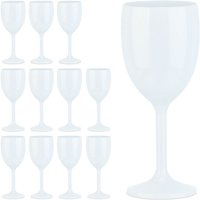 Weingläser Kunststoff 12er Set, bruchfest, BPA-frei, Mehrweg Cocktailgläser, Camping Kunststoffgläser, weiß - Relaxdays von RELAXDAYS
