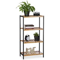 relaxdays Beistellregal braun, schwarz 50,5 x 27,0 x 97,0 cm von RELAXDAYS