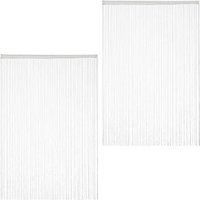 relaxdays Fadenvorhang weiß 145,0 x 245,0 cm von RELAXDAYS