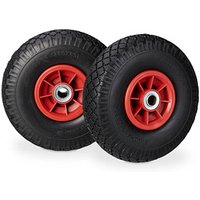 relaxdays Sackkarrenräder luftbereift schwarz, rot Vollgummi Felgen, Achse 2,0 cm relaxdays Sackkarrenräder luftbereift schwarz, rot Vollgummi Felgen, Achse 2,0 cm von RELAXDAYS