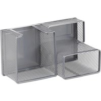 relaxdays Schreibtisch-Organizer 18,5 x 9,5 x 10,0 cm silber von RELAXDAYS