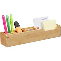 relaxdays Schreibtisch-Organizer braun Bambus 11 Fächer 32,0 x 7,0 x 6,0 cm von RELAXDAYS