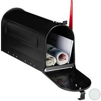 relaxdays Zeitungsrolle US Mail 10028065_46 schwarz mit Zeitungsfach von RELAXDAYS