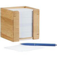 relaxdays Zettelbox braun inkl. 900 Notizzettel von RELAXDAYS
