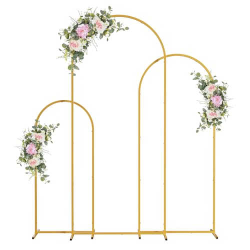 3er Set Gold Metall Hochzeitsbogen – 3 Größen 185cm 156cm 115cm – Ballonbogen, Hintergrundständer, Geburtstagsbogen, Gartenbogen für Hochzeit Party Deko 3er Set Gold Metall Hochzeitsbogen – 3 Größen 185cm 156cm 115cm – Ballonbogen, Hintergrundständer, Geburtstagsbogen, Gartenbogen für Hochzeit Party Deko von RELAXORIX