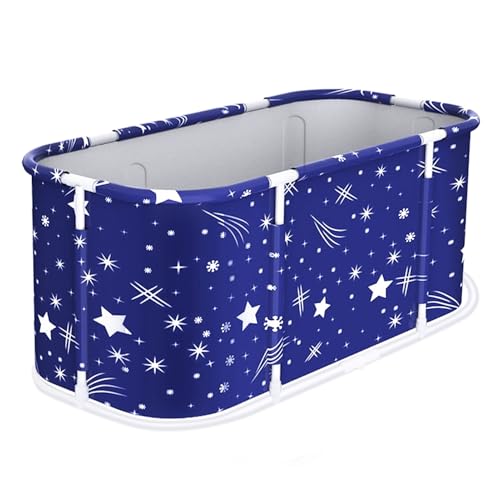 Faltbare Badewanne Erwachsene 110×60×55 cm – Klappbare Mobile Bathtub für Dusche, Sitzbadewanne Freistehend, Eisbad & Whirlpool Badewanne für Zuhause, Kleine Badezimmer (Blau 2) von RELAXORIX