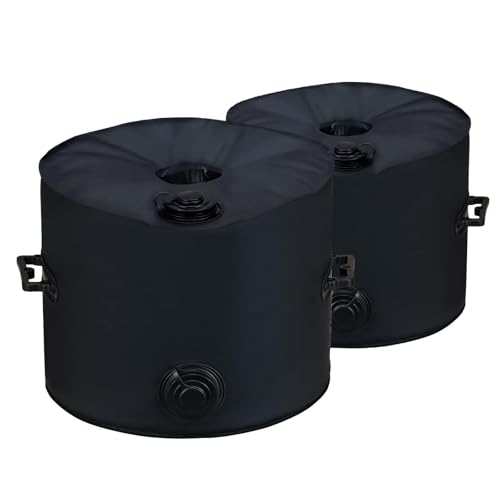 RELEDESA 2PCS Rundes Umbrella Base Weight Bag bis zu 45kg, 1000D Polyester Sonnenschirmständer Gewichte mit 2 strapazierfähigen Griffen, Durchmesser 8cm Passt zu jedem Zelt Offset Ausleger (Schwarz) von RELEDESA