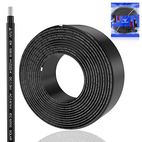 RELIAGINT Solarkabel Set 20m – Wetterfeste Verlängerung mit Verzinntem Kupferkabelverbinder Gegen Rost und Oxidation – 9 AWG (6 mm2) Mc4 Kabel – 1.500 V Vorgecrimpter Solarkabeldraht von RELIAGINT