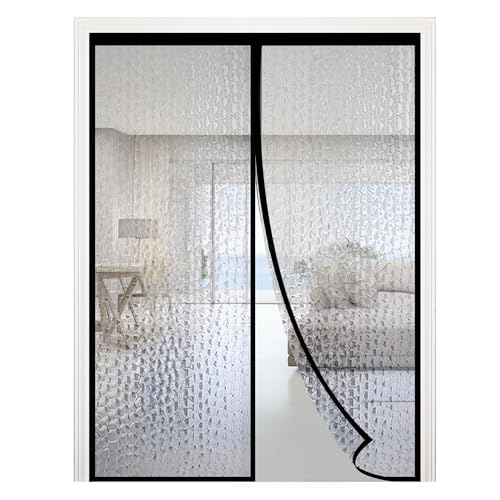Magnetischer wärmeisolierter Türvorhang, 91.4 x 243.8 cm, magnetischer Terrassentür-Abdeckung, automatischer Schließer, passend für Türen bis zu 86.4 x 241.3 cm, Zimmer, Küche von RELIANCER