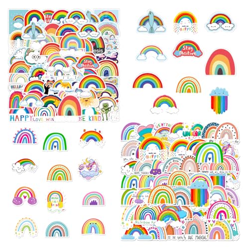 RELKLYU 100 Regenbogenaufkleber, wasserdichte Aufkleber, Cartoon -Graffiti -Aufkleber, Die Wasserbecher, Mobiltelefonhüllen Und Notizbücher Dekorieren Können. von RELKLYU