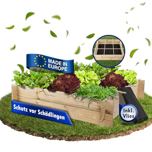 RELLINGER® 100x100cm Rahmen Hochbeet Holz [Schutz vor Schädlingen] - Hochbeete für Garten FSC® - Kräuterbeet (Wetterfest & Langlebig) - Hochbeete für Garten Holz - Premium Hochbeet-Stecksystem von RELLINGER