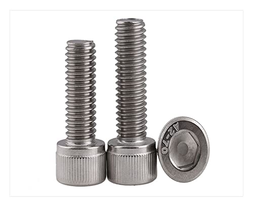 RELYA DIN912 304 Edelstahlschrauben Hochfeste Innensechskantschrauben M3 M4 M5 M6 Schrauben Twill-Zylinderkopfschrauben (Color : A, Size : M5X28 40pcs) von RELYA