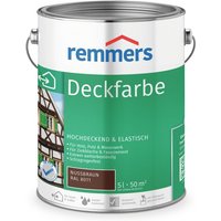 Deckfarbe nussbraun, 5 Liter, Deckfarbe für innen und außen, Wetterschutzfarbe viele Untergründe, hochdeckend, wetterfest - nussbraun (ral 8011) von REMMERS