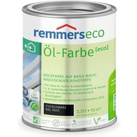 L-Farbe [eco] tiefschwarz (ral 9005), 0,75 Liter, Öko Farbe für Holz innen und außen, mit 3fach Schutz, nachhaltig, umweltfreundlich - Remmers von REMMERS