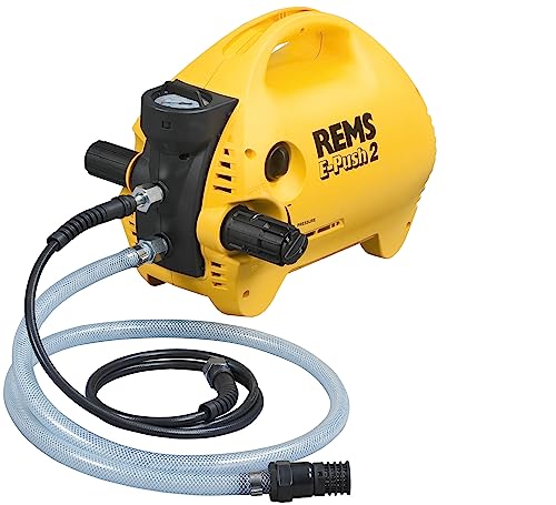 Rems E-Push 2 Elektro-Druckprüfpumpe (1300 W, zur Druck-/Dichtheitsprüfung von Rohrleitungssystemen, Prüfbereich ? 6 MPa/60 bar/870 psi, für Sanitar/Heizung) 115500 R220 von Rems