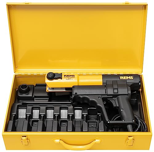 REMS Power-Press ACC Basic-Pack (elektrohydraulische Radialpresse 32 kN, mit Sicherheits-Tippschalter, in stabilen Stahlblechkasten) 577010 R220 von Rems