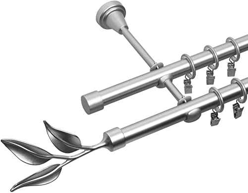 RENA Gardinenstange 19/19 mm Vorhangstange 2-läufig| Metall Elegante klassische Gardinenstange mit geräuscharmen Rollen | Inklusive Montagezubehörset | Chrom Matt 280cm |Bawaro RENA Gardinenstange 19/19 mm Vorhangstange 2-läufig| Metall Elegante klassische Gardinenstange mit geräuscharmen Rollen | Inklusive Montagezubehörset | Chrom Matt 280cm |Bawaro von RENA