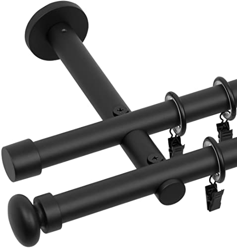 RENA Gardinenstange 19/19 mm Vorhangstange 2läufig Metall Elegante klassische Gardinenstange mit geräuscharmen Rollen | Inklusive Montagezubehörset | Schwarz Matt 280cm |Sigma RENA Gardinenstange 19/19 mm Vorhangstange 2läufig Metall Elegante klassische Gardinenstange mit geräuscharmen Rollen | Inklusive Montagezubehörset | Schwarz Matt 280cm |Sigma von RENA
