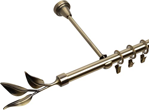 RENA Gardinenstange 19 mm Einfach | Metall-Einzelgardinenstange | Elegante klassische Gardinenstange mit geräuscharmen Rollen | Inklusive Montagezubehörset | Antik Gold 200cm |Bawaro RENA Gardinenstange 19 mm Einfach | Metall-Einzelgardinenstange | Elegante klassische Gardinenstange mit geräuscharmen Rollen | Inklusive Montagezubehörset | Antik Gold 200cm |Bawaro von RENA