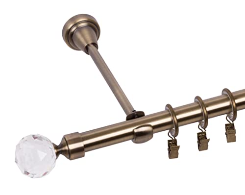 RENA Gardinenstange 19 mm Einfach | Metall-Einzelgardinenstange | Elegante klassische Gardinenstange mit geräuscharmen Rollen | Inklusive Montagezubehörset | Antik Gold 320cm |BELLuna RENA Gardinenstange 19 mm Einfach | Metall-Einzelgardinenstange | Elegante klassische Gardinenstange mit geräuscharmen Rollen | Inklusive Montagezubehörset | Antik Gold 320cm |BELLuna von RENA