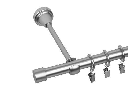 RENA Gardinenstange 19 mm Einfach | Metall-Einzelgardinenstange | Elegante klassische Gardinenstange mit geräuscharmen Rollen | Inklusive Montagezubehörset | Chrom Matt 220cm |Luna RENA Gardinenstange 19 mm Einfach | Metall-Einzelgardinenstange | Elegante klassische Gardinenstange mit geräuscharmen Rollen | Inklusive Montagezubehörset | Chrom Matt 220cm |Luna von RENA