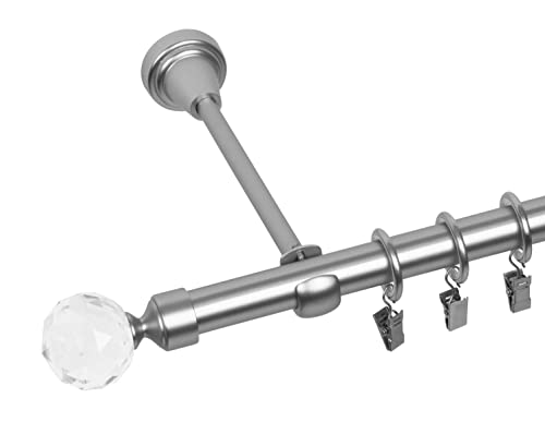 RENA Gardinenstange 19 mm Einfach | Metall-Einzelgardinenstange | Elegante klassische Gardinenstange mit geräuscharmen Rollen | Inklusive Montagezubehörset | Chrom Matt 240cm |BELLuna RENA Gardinenstange 19 mm Einfach | Metall-Einzelgardinenstange | Elegante klassische Gardinenstange mit geräuscharmen Rollen | Inklusive Montagezubehörset | Chrom Matt 240cm |BELLuna von RENA