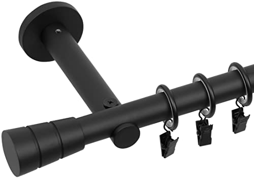 RENA Gardinenstange 19 mm Einfach | Metall-Einzelgardinenstange | Elegante klassische Gardinenstange mit geräuscharmen Rollen | Inklusive Montagezubehörset | Schwarz Matt 240cm |Basic RENA Gardinenstange 19 mm Einfach | Metall-Einzelgardinenstange | Elegante klassische Gardinenstange mit geräuscharmen Rollen | Inklusive Montagezubehörset | Schwarz Matt 240cm |Basic von RENA