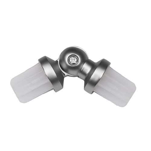 RENA Gardinenstange Eckverbinder aus Metall Verbinder für Gardinenstangen Vorhangstangen Winkelverbinder Gardinen Chrom Matt 19 mm von RENA