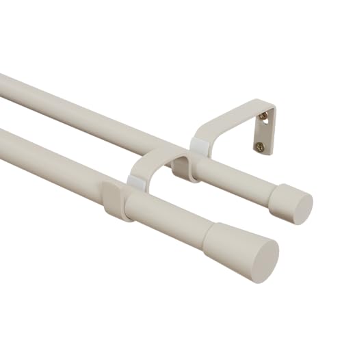 RENA Gardinenstange Vorhangstange - Doppelte Rute - 400 cm 19/16 mm Metall - Komplettes Set- Beige RENA Gardinenstange Vorhangstange - Doppelte Rute - 400 cm 19/16 mm Metall - Komplettes Set- Beige von RENA