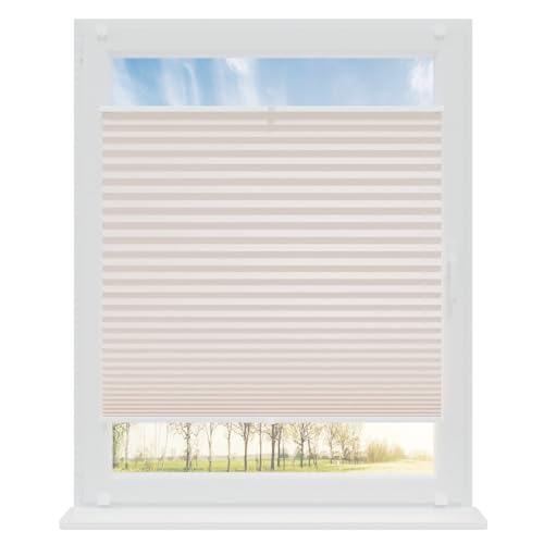 RENA Plissee ohne Bohren Rollos für Fenster | Faltrollos für Fenster & Tür | Plisseerollo nach Maß Verdunkelung | Fenster Rollos für Innen | Jalousie Creme 95x200 cm RENA Plissee ohne Bohren Rollos für Fenster | Faltrollos für Fenster & Tür | Plisseerollo nach Maß Verdunkelung | Fenster Rollos für Innen | Jalousie Creme 95x200 cm von RENA