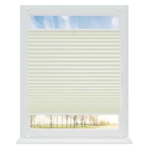 RENA Plissee ohne Bohren Rollos für Fenster | Faltrollos für Fenster & Tür | Plisseerollo nach Maß Verdunkelung | Fenster Rollos für Innen | Jalousie Ecru 125x120 cm RENA Plissee ohne Bohren Rollos für Fenster | Faltrollos für Fenster & Tür | Plisseerollo nach Maß Verdunkelung | Fenster Rollos für Innen | Jalousie Ecru 125x120 cm von RENA
