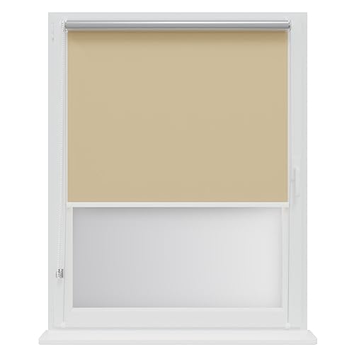 RENA Thermorollo Ohne Bohren Verdunklungsrollo Rollos für Fenster für Innen Klemmrollos Fensterrollo Verdunklung Sichtschutz Sonnenschutz Maßgeschneidertes Rollo Bräunen Silber 42x150cm von RENA