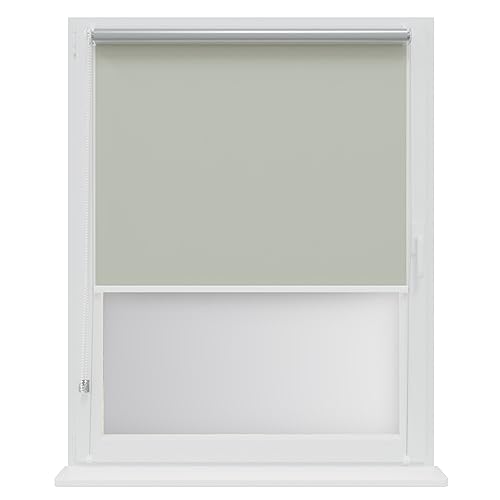 RENA Thermorollo Ohne Bohren Verdunklungsrollo Rollos für Fenster für Innen Klemmrollos Fensterrollo Verdunklung Sichtschutz Sonnenschutz Maßgeschneidertes Rollo Pearl Silber 100x150cm von RENA