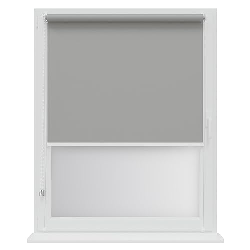 RENA Verdunklungsrollo Ohne Bohren Rollos für Fenster für Innen Jalousien Klemmrollos Fensterrollo Verdunklung Sichtschutz Sonnenschutz Maßgeschneidertes Rollo Grau 135x150 cm von RENA