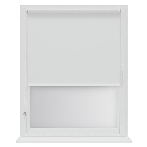 RENA Verdunklungsrollo Ohne Bohren Rollos für Fenster für Innen Jalousien Klemmrollos Fensterrollo Verdunklung Sichtschutz Sonnenschutz Maßgeschneidertes Rollo Weiß 100x230 cm von RENA