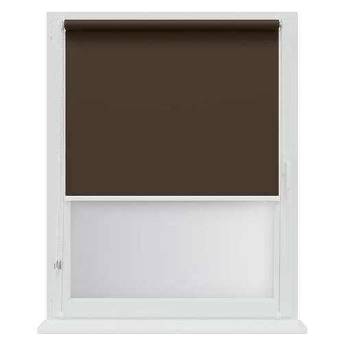 RENA Verdunklungsrollo Ohne Bohren Rollos für Fenster für Innen Jalousien Klemmrollos Fensterrollo Verdunklung Sichtschutz Sonnenschutz Maßgeschneidertes Rollo Wenge 60x150 cm von RENA