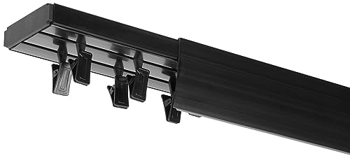 RENA Vorhangschiene 2-läufig Gardinenschiene aus Kunststoff Vorhang-Deckenschiene mit Abdeckung und Klammern Gardinenleiste Gardinenstange Gardinen Vorhänge für Deckenmontage Schwarz 170cm RENA Vorhangschiene 2-läufig Gardinenschiene aus Kunststoff Vorhang-Deckenschiene mit Abdeckung und Klammern Gardinenleiste Gardinenstange Gardinen Vorhänge für Deckenmontage Schwarz 170cm von RENA